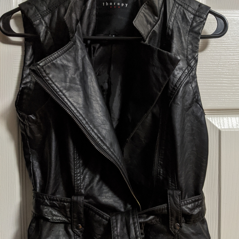 Therapy Faux Leather Vest